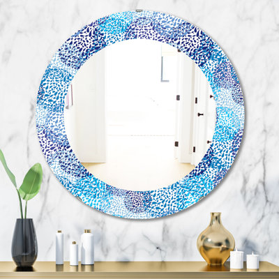 Motif marin - Miroir mural ovale ou rond traditionnel imprimé