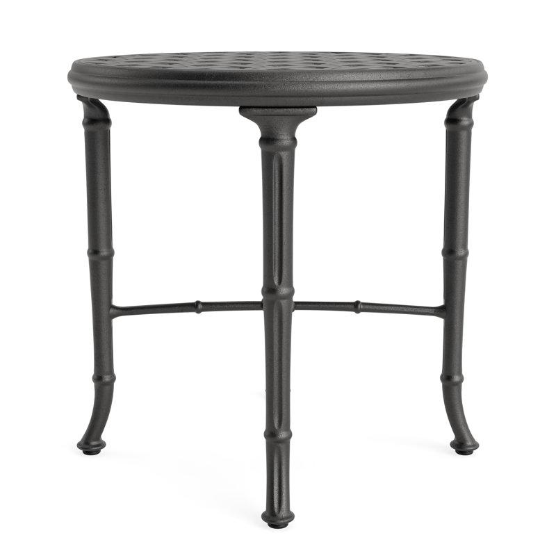 Calcutta Outdoor Round Side Table, Textured Pewter