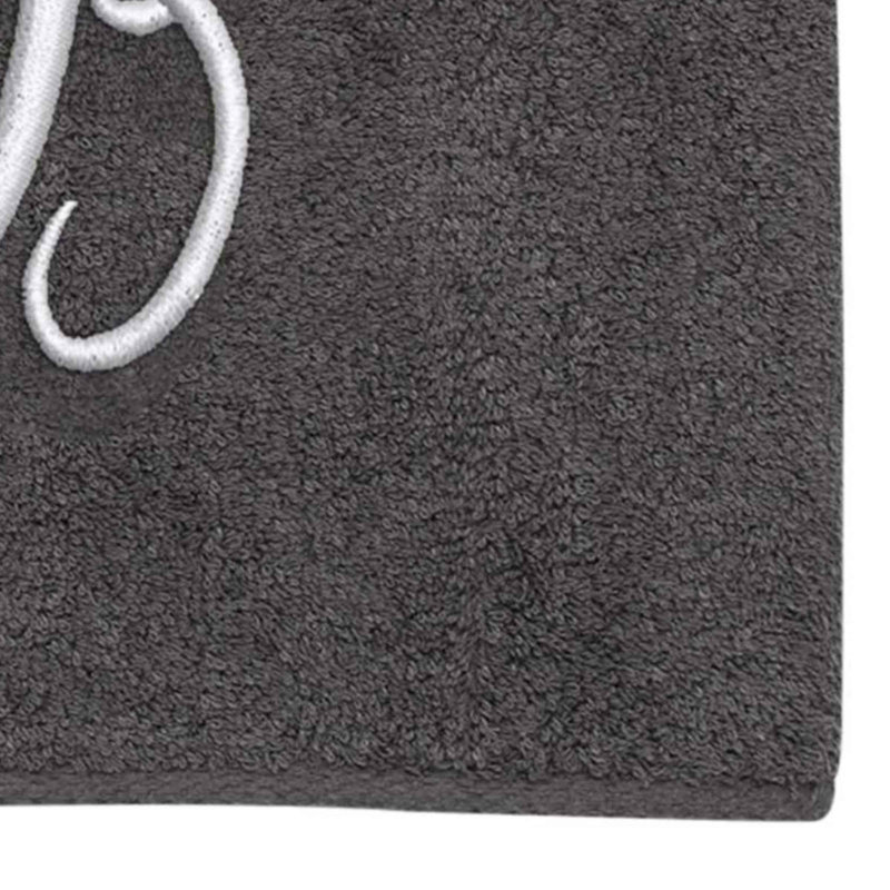 Winston Porter Granite/Silver Script Monogram Bath Towel Letter B