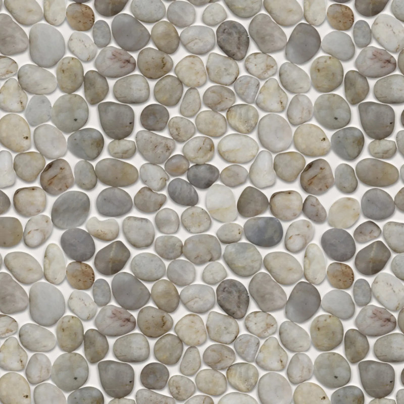 Carrelage mosaïque argenté 12 po x 12 po Silver Wheat Pebble (1 pied carré / pièce)