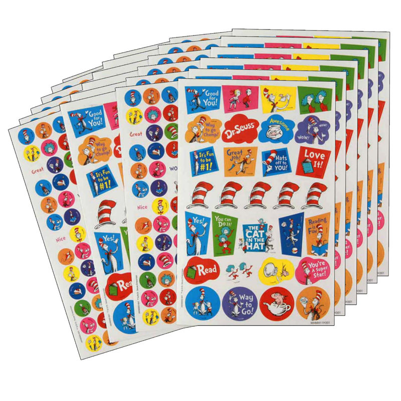 Chat dans le chapeau, autocollant, livre, accessoire éducatif