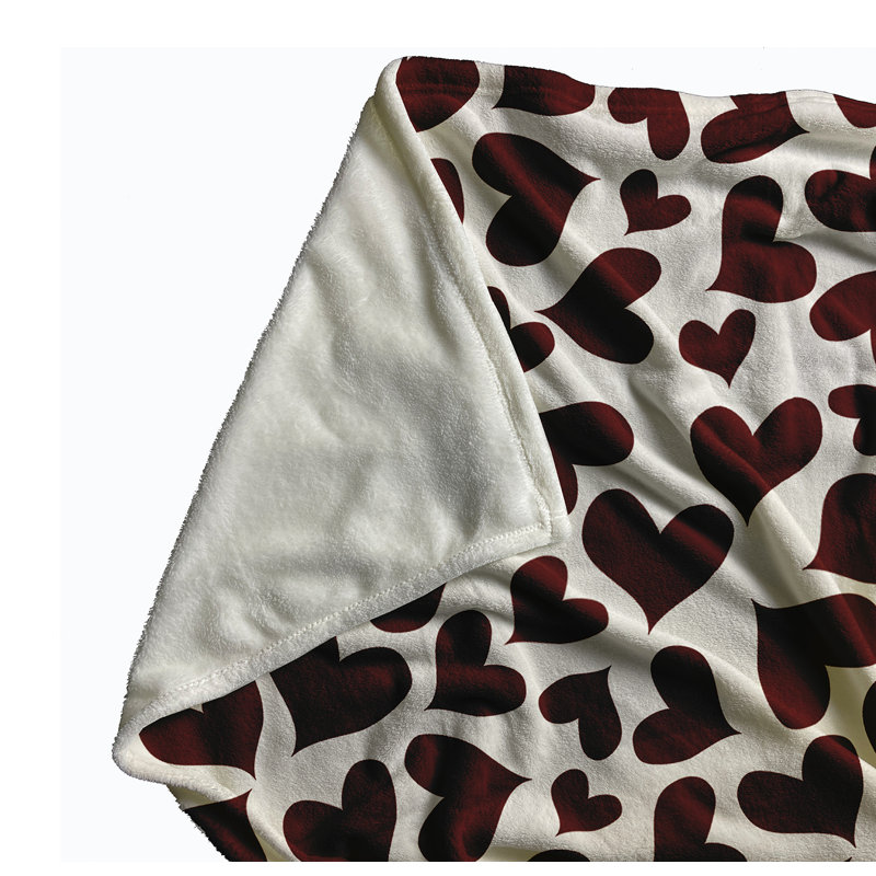 Patterned Hearts Valentine's Day Throw Blanket, 60" W x 80" L, Maroon