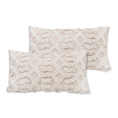 Embroidered Cotton Outdoor Throw Pillow