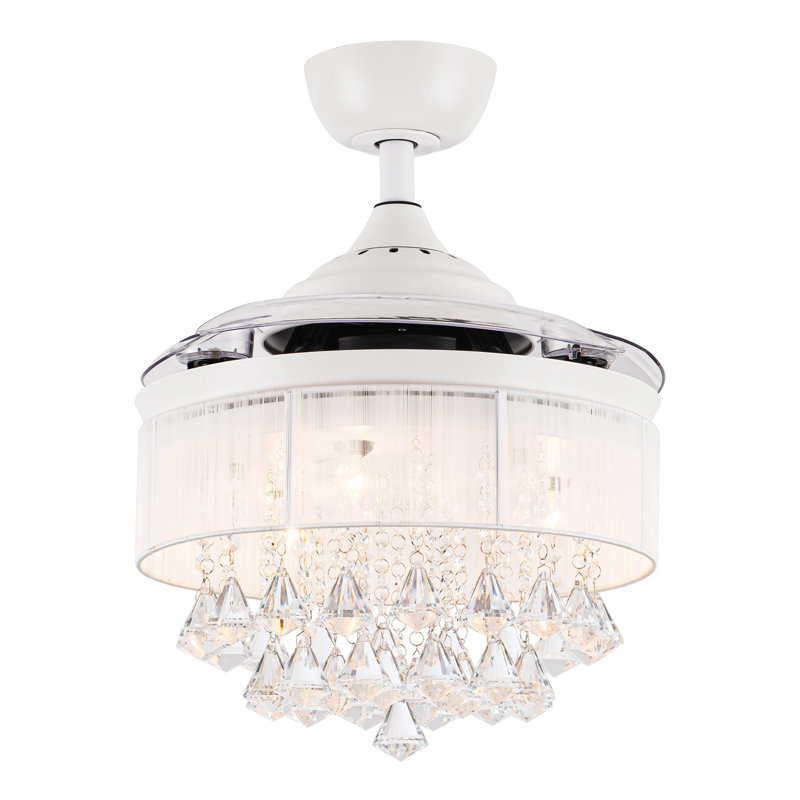 Ventilateur de plafond 3 pales 36 "avec télécommande et ensemble d'éclairage inclus Heatherly, Blanc