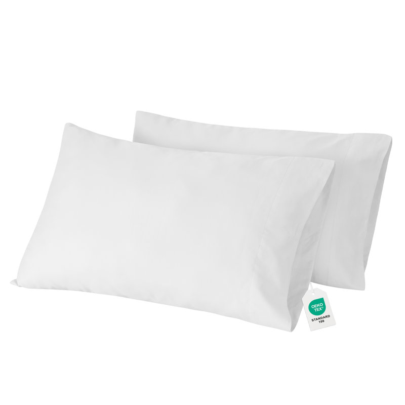 220 TC Cotton Blend Sateen Soft Smooth Pillowcase Set, White, King Pillowcase