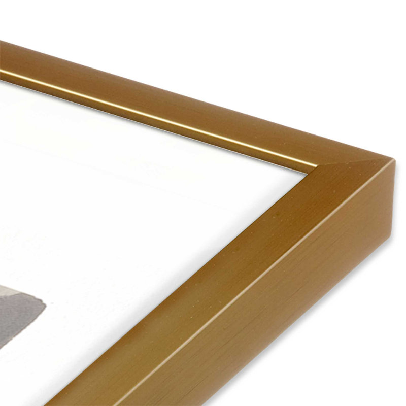 Linear Visions II, H 21,25 po x l 17,25 po, Cadre ouvert en angle, or poli