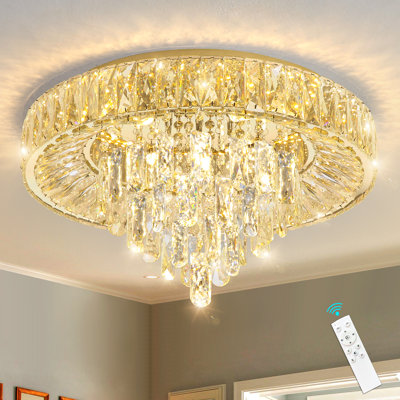 Lustre moderne en cristal à intensité variable