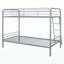 Cadre de lit simple superposé au-dessus d'un lit simple argent brillant Long Beach, mobilier de chambre moderne peu encombrant