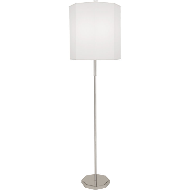 Kate 66'' Polished Nickel Floor Lamp with White Shade