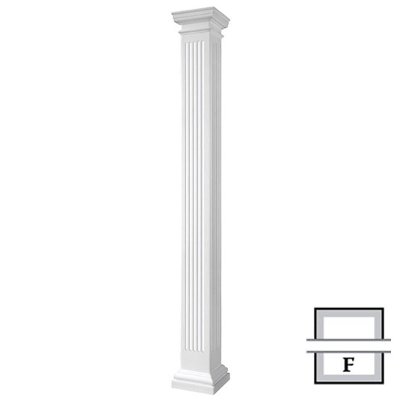 Colonne carrée cannelée Endura-Stone Pro Series, H 120 po x l 8 po x P 8 po
