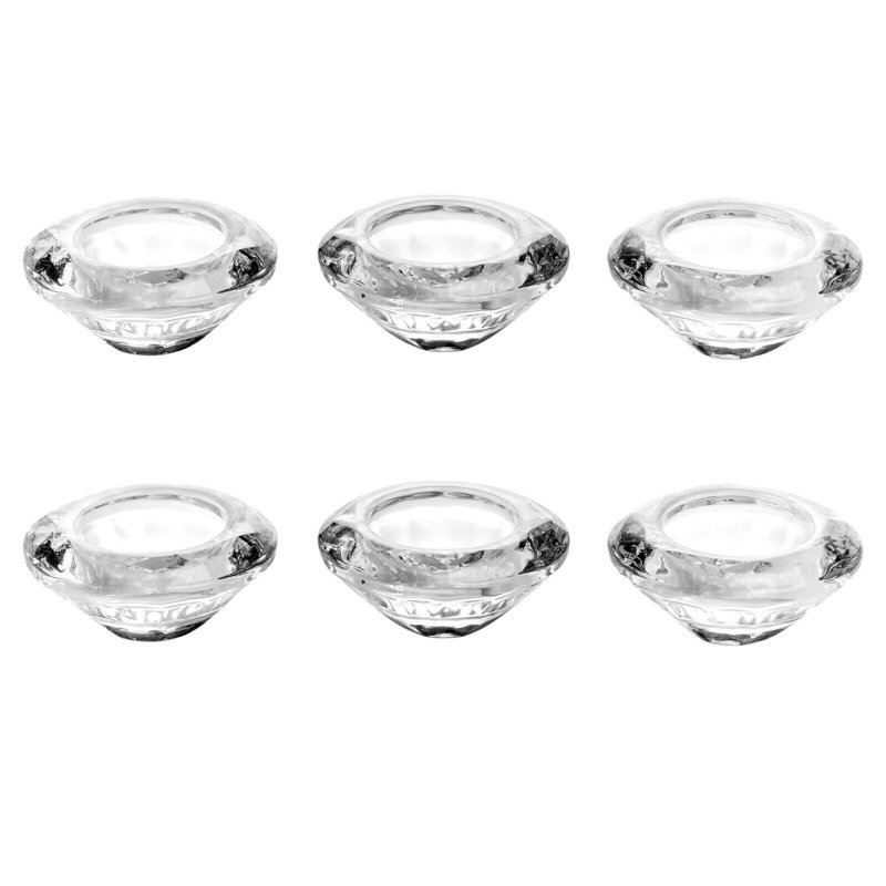 6 Piece Glass Tabletop Tealight Holder Set