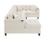 Canapé modulaire en U beige moderne de 115,7 po avec porte-gobelets, rangement et ports USB-2080272412