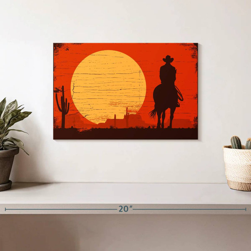 Silhouette de cowboy Lelar, H 8 po x l 12 po