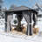 10 Ft. W X 10 Ft. D Aluminum Patio Gazebo With Netting And Curtains