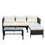 Ensemble de conversation pour patio extérieur 3 pièces Ensemble de conversation Canapé modulaire en osier Ratten