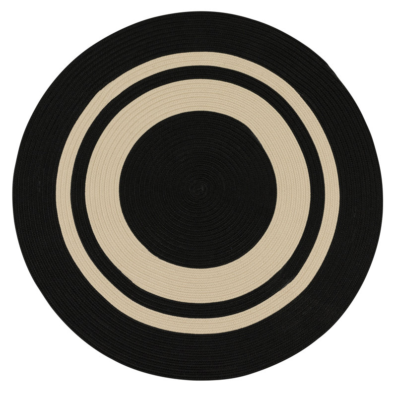 Tapis intérieur / extérieur Don - noir, Rond 8 pi