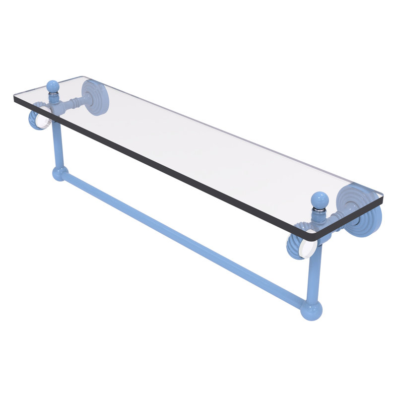 Tablette flottante avec porte-serviettes Pacific Grove, H 6,4 po x l 22 po x P 5,125 po, Bleu troll plat
