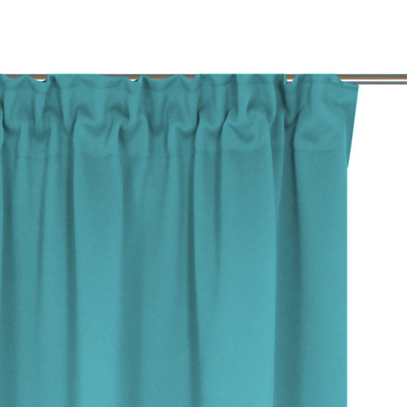 Polyester Blackout Pinch Pleat Curtain Panel, Turquoise, 142cm wide x 355cm high