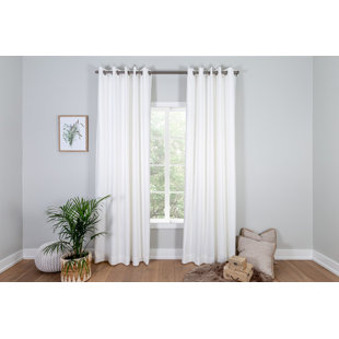 Solid Max Blackout Linen Texture Grommet Curtain Pair