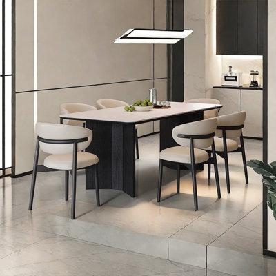 Table de salle à manger italienne en pierre frittée minimaliste