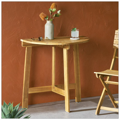 Table bistro pliante d'extérieur en bois d'acacia, naturel