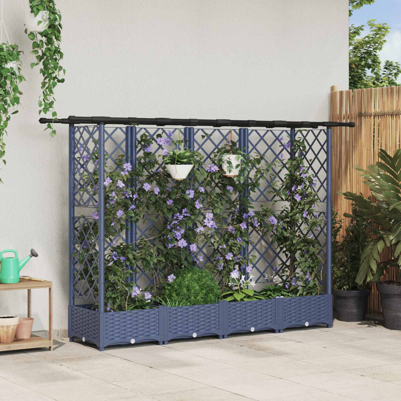 Raised Garden Bed, 123cm H x 202.5cm W x 40cm D, Grey