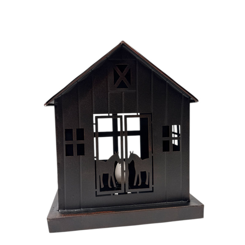 Two Horse Barn Nightlight, 8.5"x4.75"x9.75"