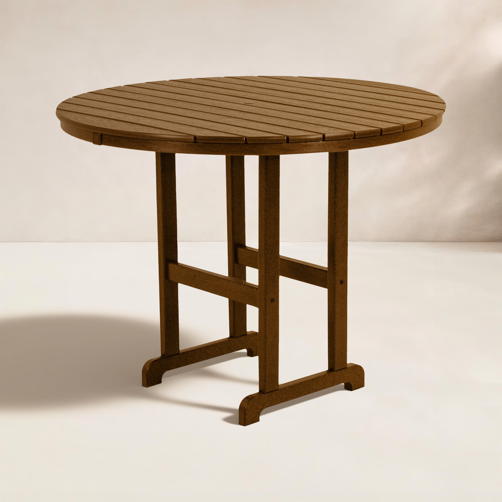 POLYWOOD® Tables Patio Bar Table, Teak, 48"