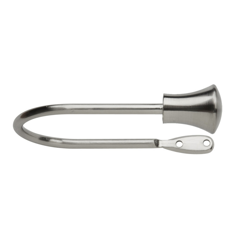 Curtain Holdback, 0.38cm H x 14cm W x 10.70cm D, Stainless Steel