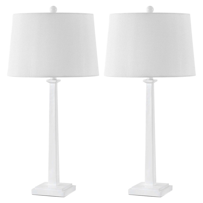 Ensemble de lampes de table de 31,5 po Ambur, Blanc mat / blanc