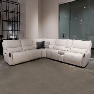 Upholstered Power Reclining L-Shaped Sectional Reversible