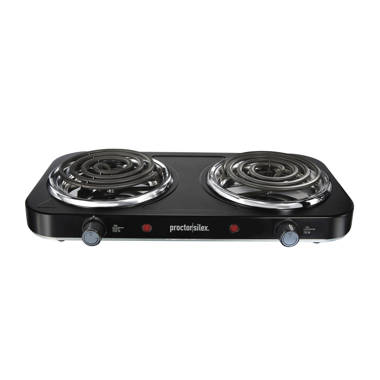 Razorri 1800W Countertop Induction Cooktop, 2 Burners Grill with Removable Non-Stick Cast Iron Griddle Pan - Ivory White