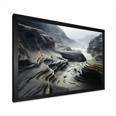 «Clifs Landcape Grey Symetry II», reproduction sur toile