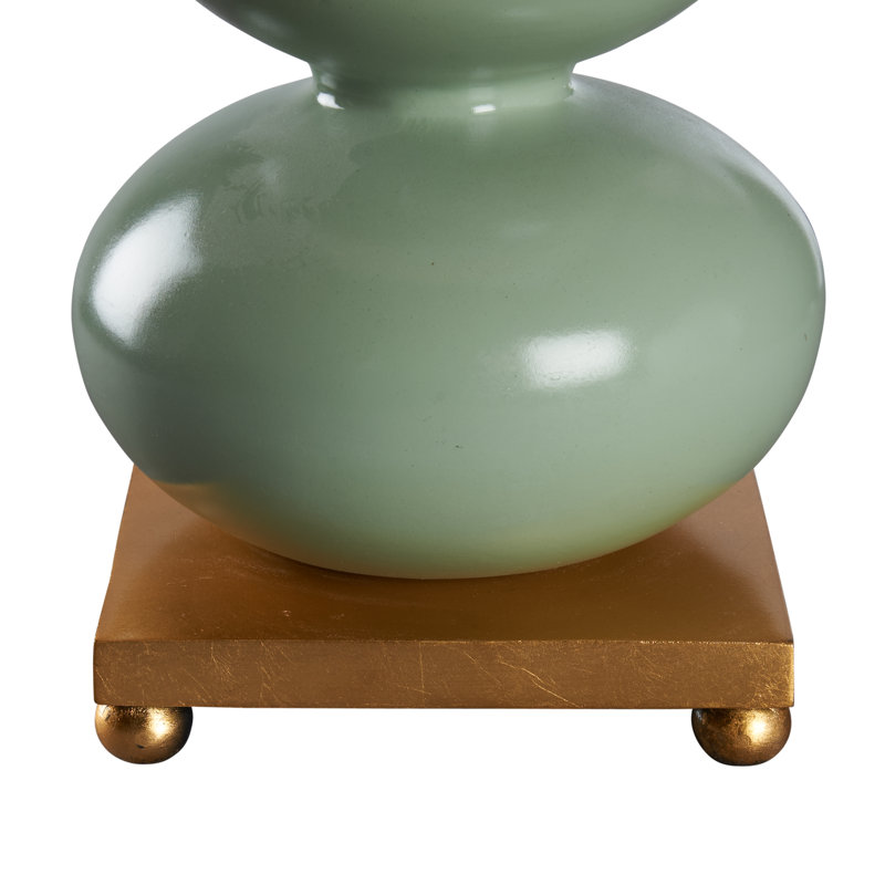 Whitney Lamp - Sky Blue, Green/Antique Gold Leaf