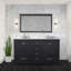 Meuble-lavabo double Rich avec plateau en marbre de Carrare et miroir