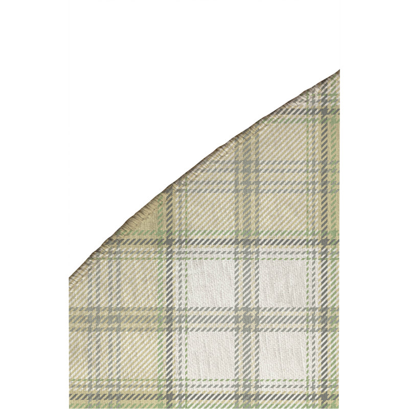 Bully Plaid Non-Slip Outdoor Rug, Round 5'