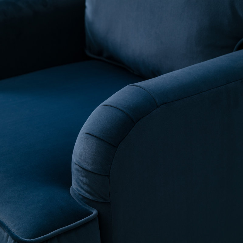 Fauteuil en velours 25,98 po Bungaroo, Velours bleu