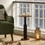 Ensemble de 2 tables d'appoint à piédestal rondes, tables de bout décoratives avec pieds en bois massif pour le salon, la chambre à coucher et les petits espaces