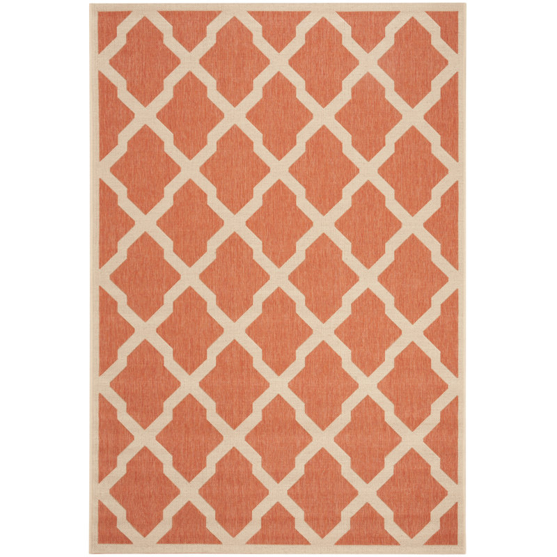 Ferrill Linden 100 Performance Geometric Indoor/Outdoor Area Rug, Rectangle 4' x 6'