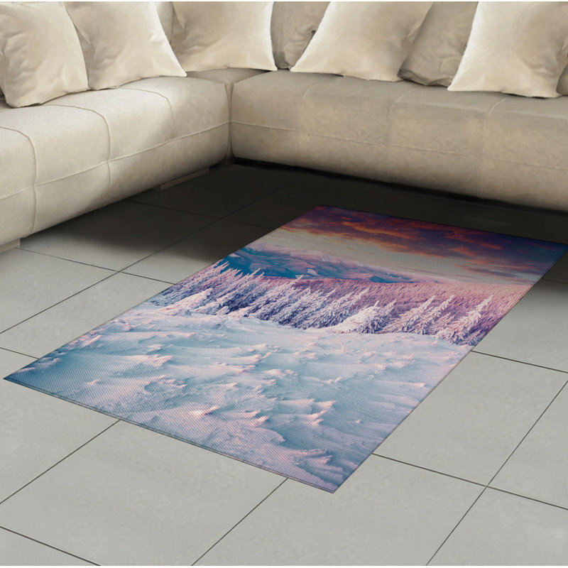 Winter White High Density Long Fiber Poly Threads Decorative Area Rug Carpet, Rectangle 4' x 5'8"