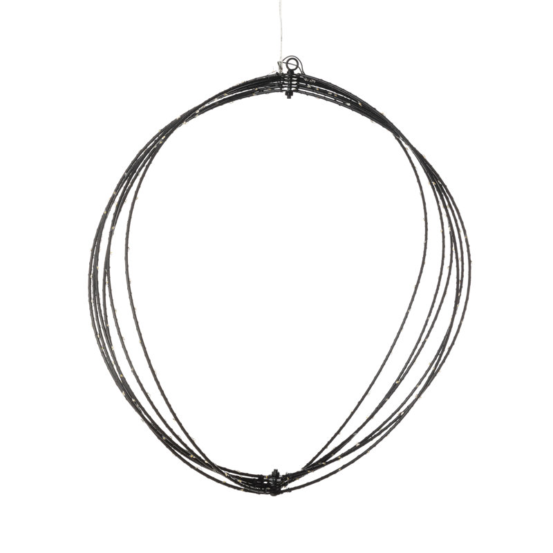 Twinkle Lit Sphere, White, Large, Black