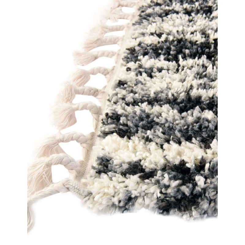 Tapis ikat gris Mitzy, Rectangle 4 pi x 6 pi