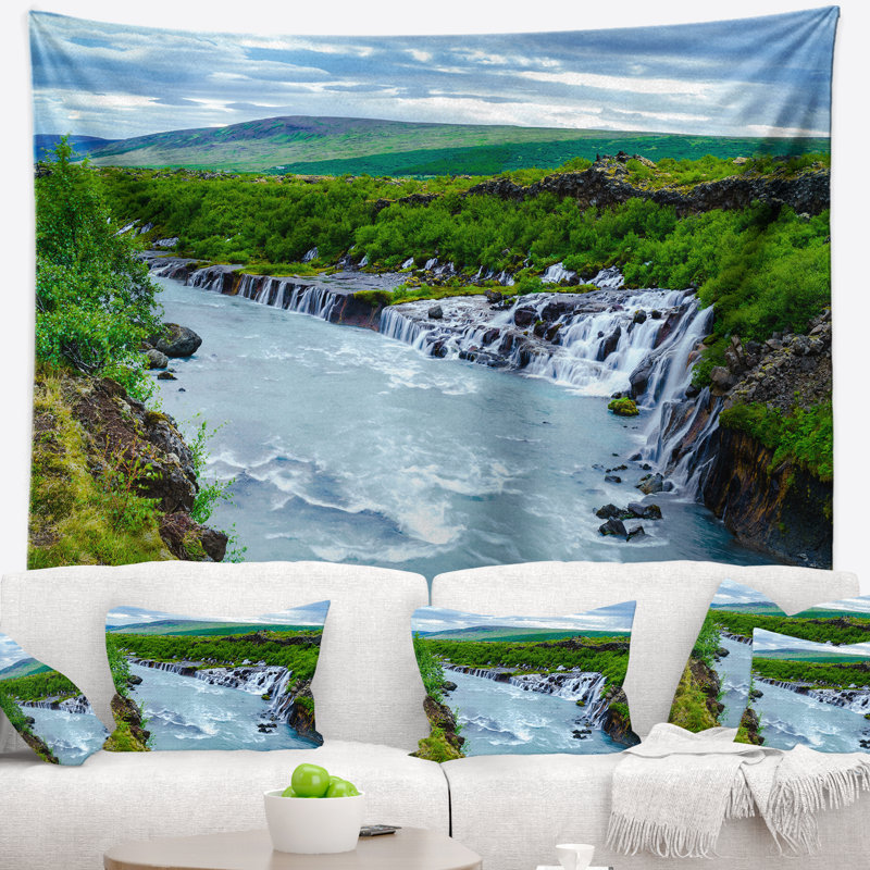 Tapisserie Hraunfossar, H 32 po x l 39 po
