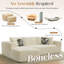 Canapé modulaire à compression en L 108 po pour appartement, tissu modulaire en velours côtelé avec assise profonde et sans assemblage (beige)-565454394-565539993