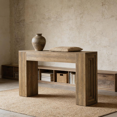Grand canapé de table, table de couloir en bois, console