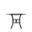 Table de salle à manger ronde en verre de 42 po avec structure en métal de style croissant Hardrick-28473371-28473368