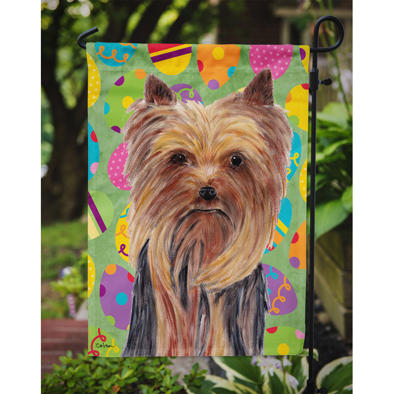 Atara Double Sided 15'' H x 11'' W Polyester Animal Garden Flag, Yorkie