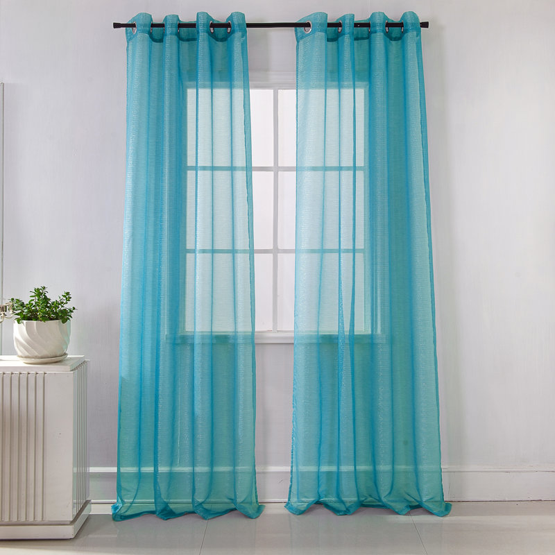 Panneau de rideau simple à œillets Agathla, Bleu marine, L 54 po x L 90 po