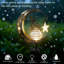 3 pièces décoratives de lumières solaires ange féerique, lumière de jardin extérieure en métal (avec abat-jour en verre), lumières de paysage pour la cour (étoile)