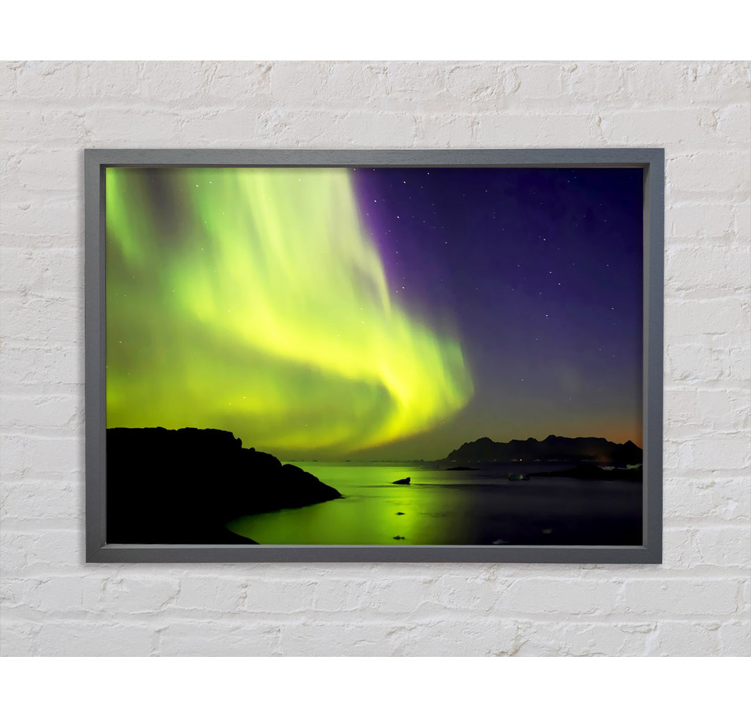 Northern Lights River Flow - Einzelbildrahmen Kunstdrucke auf Leinwand